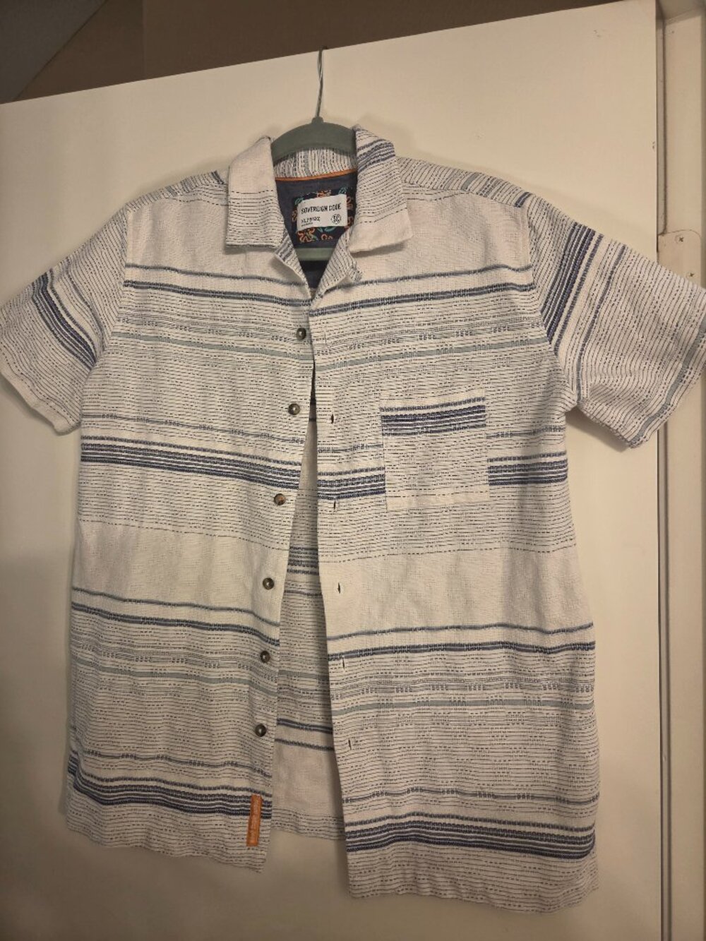 100% Cotton Sovereign Code Textured Striped Shirt Boys XL